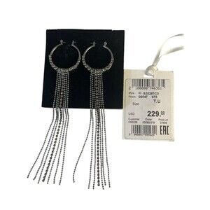 PESERICO Women's Beaded Fringe Monili Drop Earrings $300+ NIB